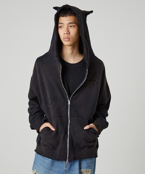 ネイビー スカルデザイン フード付きパーカー d.i.a ダイア 109 DISCOVERED（ディスカバード）｜レディースのパーカー一覧 - WEAR
