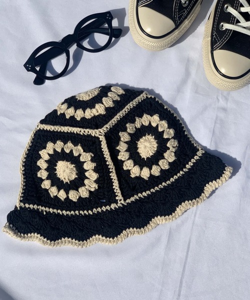 WEGO（ウィゴー）の「WEGO/クロシェハット（ハット・レディース・ブラック・FREE）」の2枚目の写真