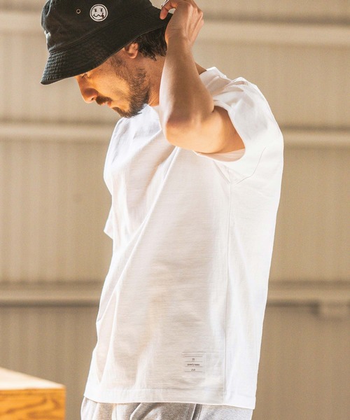 seventy seven(セブンティセブン)の「mt8995- heavy onz USA cotton t-shirts (77 label) Tシャツ(Tシャツ/カットソー・メンズ・ネイビー/ホワイト/ブラック・S/M/L/XL)」の14枚目の写真