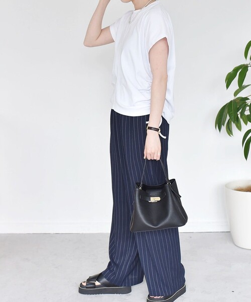 quaranciel(カランシエル)の「quaranciel:〈洗濯機可能〉アイライン スカート × フレンチ TEE セット(スカート・レディース・ブラック/ホワイト・ONE SIZE)」の17枚目の写真