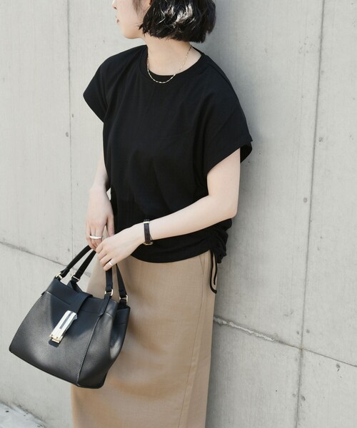 quaranciel(カランシエル)の「quaranciel:〈洗濯機可能〉アイライン スカート × フレンチ TEE セット(スカート・レディース・ブラック/ホワイト・ONE SIZE)」の19枚目の写真