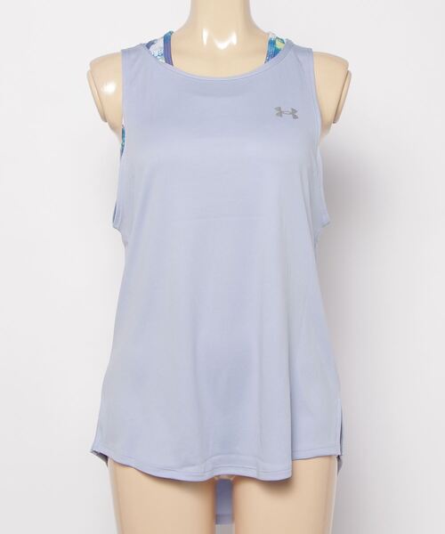 UNDER ARMOUR(アンダーアーマー)の「アンダーアーマー UAトレーニング ブラタンク ミディアムサポート(スポーツブラ・レディース・サックスブルー/ブラック・S/M/L/XL)」の2枚目の写真