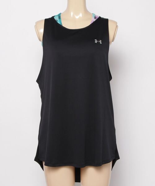 UNDER ARMOUR(アンダーアーマー)の「アンダーアーマー UAトレーニング ブラタンク ミディアムサポート(スポーツブラ・レディース・サックスブルー/ブラック・S/M/L/XL)」の1枚目の写真