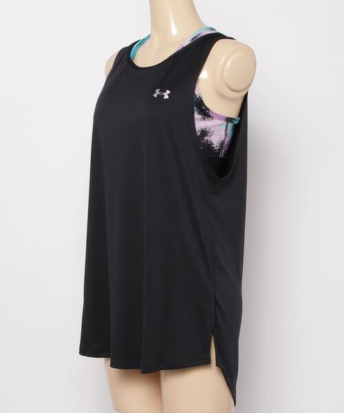 UNDER ARMOUR(アンダーアーマー)の「アンダーアーマー UAトレーニング ブラタンク ミディアムサポート(スポーツブラ・レディース・サックスブルー/ブラック・S/M/L/XL)」の3枚目の写真