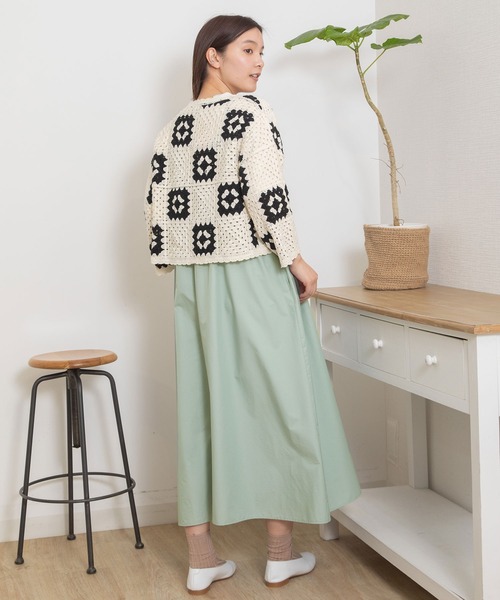 POU DOU DOU（プードゥドゥ）の「かぎ針編み風カーディガン（カーディガン/ボレロ・レディース・オフホワイト/ブルー/キナリ・3）」の16枚目の写真