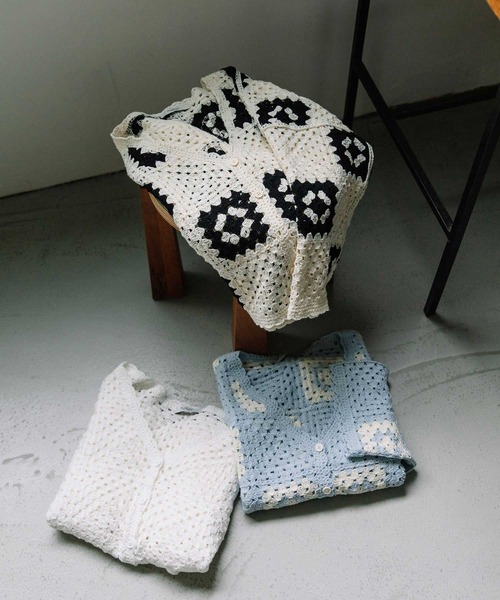 POU DOU DOU（プードゥドゥ）の「かぎ針編み風カーディガン（カーディガン/ボレロ・レディース・オフホワイト/ブルー/キナリ・3）」の21枚目の写真