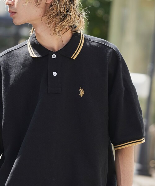 U.S. POLO ASSN.(ユーエスポロアッスン)の「U.S.POLO ASSN./ユーエスポロアッスン 別注ラインオーバーサイズワンポイントポロシャツ(限定展開)(ポロシャツ・メンズ・チャコールグレー/ライトグレー/ブラック/ネイビー・MEDIUM/SMALL/LARGE)」の14枚目の写真