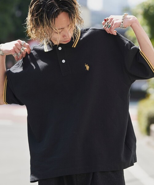U.S. POLO ASSN.(ユーエスポロアッスン)の「U.S.POLO ASSN./ユーエスポロアッスン 別注ラインオーバーサイズワンポイントポロシャツ(限定展開)(ポロシャツ・メンズ・チャコールグレー/ライトグレー/ブラック/ネイビー・MEDIUM/SMALL/LARGE)」の15枚目の写真