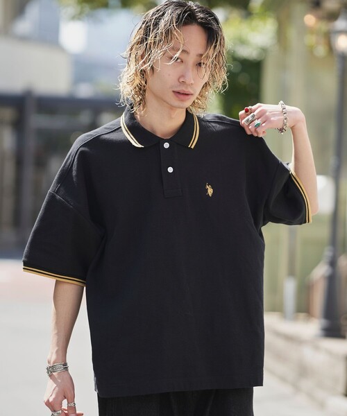 U.S. POLO ASSN.(ユーエスポロアッスン)の「U.S.POLO ASSN./ユーエスポロアッスン 別注ラインオーバーサイズワンポイントポロシャツ(限定展開)(ポロシャツ・メンズ・チャコールグレー/ライトグレー/ブラック/ネイビー・MEDIUM/SMALL/LARGE)」の16枚目の写真