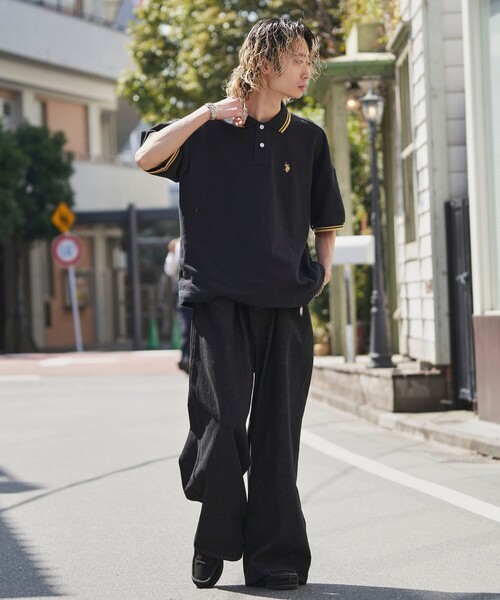 U.S. POLO ASSN.(ユーエスポロアッスン)の「U.S.POLO ASSN./ユーエスポロアッスン 別注ラインオーバーサイズワンポイントポロシャツ(限定展開)(ポロシャツ・メンズ・チャコールグレー/ライトグレー/ブラック/ネイビー・MEDIUM/SMALL/LARGE)」の10枚目の写真