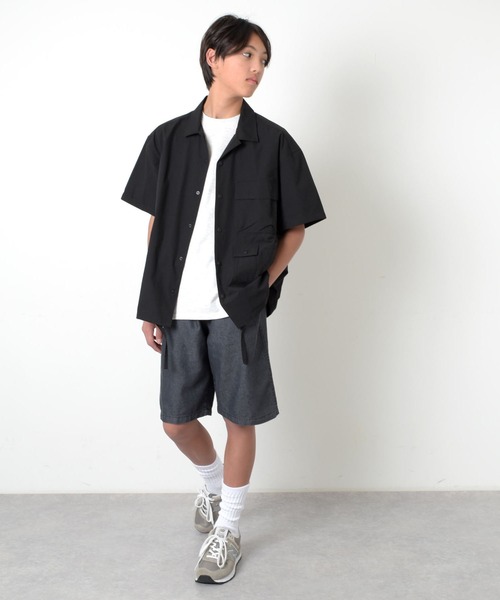 PEN FIELD（ペンフィールド）の「【Penfield】【撥水】【セットアップ対応】リップストップ・ワーク半袖シャツ（シャツ/ブラウス・キッズ・ブルー/カーキ/ブラック・140cm/150cm/160cm/170cm）」の5枚目の写真