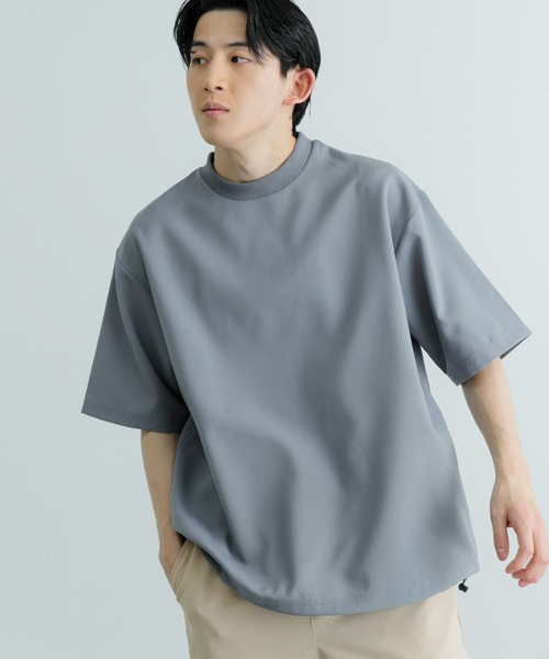 ITEMS URBANRESEARCH（アイテムズ アーバンリサーチ）の「『セットアップ対応』吸水速乾 ストレッチトロ布帛 Tシャツ（Tシャツ/カットソー・メンズ・イエロー/グレー/ライトベージュ/ブラック・MEDIUM/LARGE）」の10枚目の写真