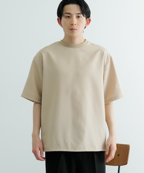 ITEMS URBANRESEARCH（アイテムズ アーバンリサーチ）の「『セットアップ対応』吸水速乾 ストレッチトロ布帛 Tシャツ（Tシャツ/カットソー・メンズ・イエロー/グレー/ライトベージュ/ブラック・MEDIUM/LARGE）」の12枚目の写真