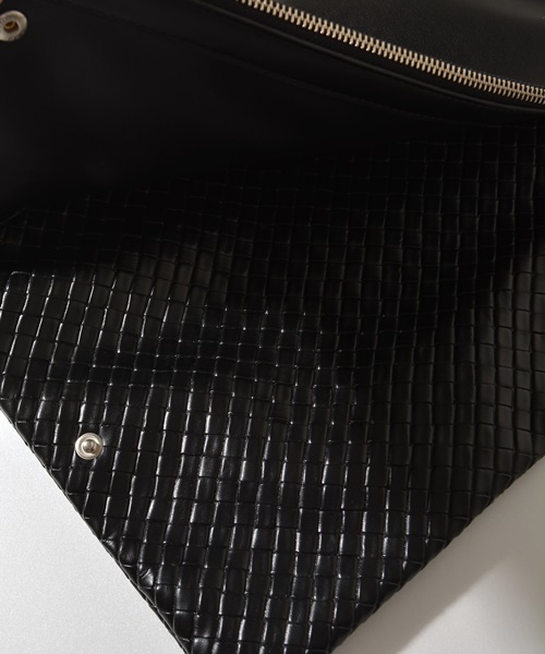 SHIPS JET BLUE(シップスジェットブルー)の「SHIPS JET BLUE(シップス ジェットブルー): フェイクレザー クラッチバッグ(クラッチバッグ・メンズ・ブラック/ブラック×ブラック・ONE SIZE)」の6枚目の写真