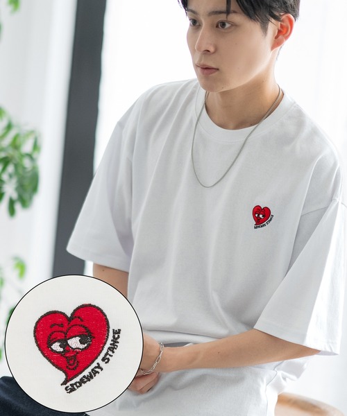 SIDEWAY STANCE(サイドウェイスタンス)の「【SIDEWAY STANCE】オリジナル ワンポイント刺繍 半袖Tシャツ(Tシャツ/カットソー・メンズ・カーキ/ブラック/ホワイト系/ホワイト系1/ホワイト系2/グレー系2/グレー系3/パープル系3/レッド系/グレー/ホワイト系3/ブラック系2/グレー系/パープル系2/ブラック系/ブルー系1/ホワイト/ブラック系1/ブラック系3/グレー系1/ブラック系4/グレー系4/ブラック系6/パープル系6/ホワイト系4/カーキ系5/ホワイト系6/グレー系6/ブラック系5/グレー系5/ホワイト系5/レッド系4/アイボリー/アイボリー系1・MEDIUM/SMALL/LARGE/X-LARGE)」の4枚目の写真