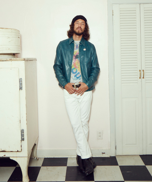 HYSTERIC GLAMOUR（ヒステリックグラマー）の「ラムレザーボタンダウン シングルライダースJK（ライダースジャケット・メンズ・ブルー/ブラック・LARGE/MEDIUM/SMALL）」の3枚目の写真