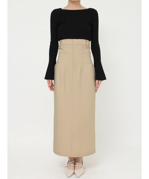 LAGUNAMOON（ラグナムーン）の「オーバーハイウエストスカート（スカート・レディース・ベージュ/ブラック・MEDIUM/SMALL）」の14枚目の写真