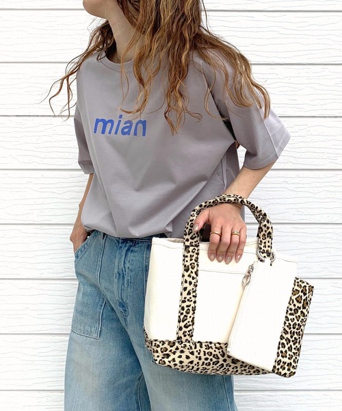 Q(キュー)の「キャンバスミニトート(トートバッグ・レディース・ライトグリーン/レオパード/ベージュ・ONE SIZE)」の7枚目の写真