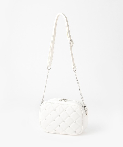 LOVETOXIC（ラブトキシック）の「パールドットキルティングショルダー（バックパック/リュック・キッズ・オフホワイト/ブラック/ピンク・FREE）」の2枚目の写真