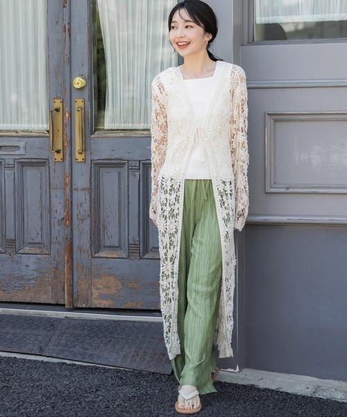 セール】カギ編みロングカーディガン（カーディガン/ボレロ）｜coca