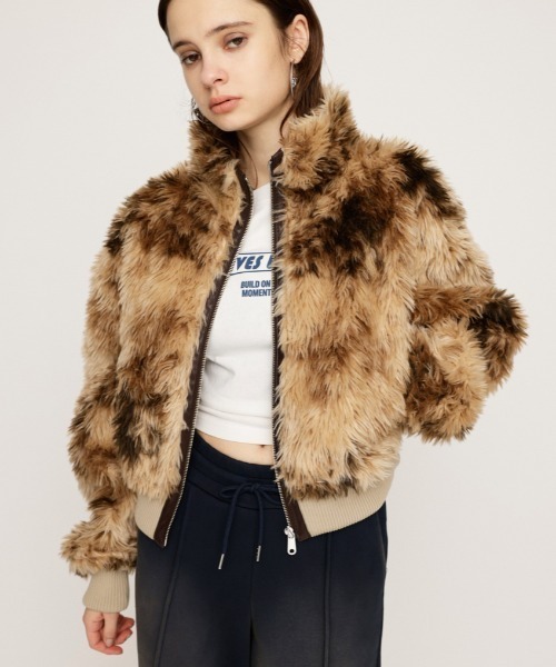 SLY（スライ）の「CURLY BOA CROP BZ カーリー ボア クロップ ブルゾン