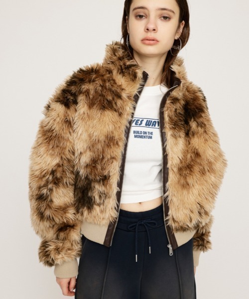 sly CURLY BOA CROP ブルゾン♡カーリーボアクロップブルゾン新品 SLY（スライ）の「CURLY BOA CROP BZ カーリー ボア クロップ