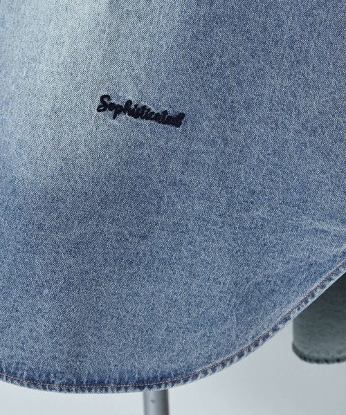 PUAL CE CIN（ピュアルセシン）の「ヴィンテージライクデニムバンドカラーシャツ（シャツ/ブラウス・レディース・インディゴブルー/ブルー系その他・FREE）」の18枚目の写真