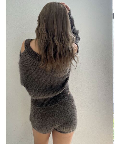 GYDA（ジェイダ）の「【SETUP着用可】レースアップシャギーニットトップス（ニット/セーター・レディース・アイボリー/ベージュ/チャコールグレー・FREE）」の7枚目の写真