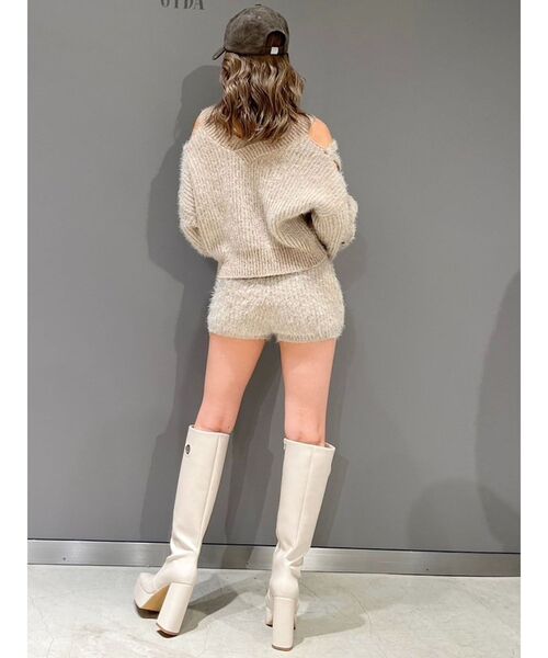 GYDA（ジェイダ）の「【SETUP着用可】レースアップシャギーニットトップス（ニット/セーター・レディース・アイボリー/ベージュ/チャコールグレー・FREE）」の17枚目の写真