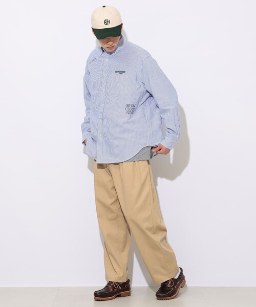 BEAMS HEART（ビームスハート）の「【ユニセックス】レタード オックスフォード ボタンダウンシャツ（シャツ/ブラウス・メンズ・ネイビー/ブラック・LARGE/SMALL/MEDIUM）」の10枚目の写真