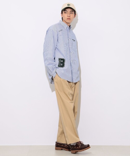 BEAMS HEART（ビームスハート）の「【ユニセックス】レタード オックスフォード ボタンダウンシャツ（シャツ/ブラウス・メンズ・ネイビー/ブラック・LARGE/SMALL/MEDIUM）」の11枚目の写真