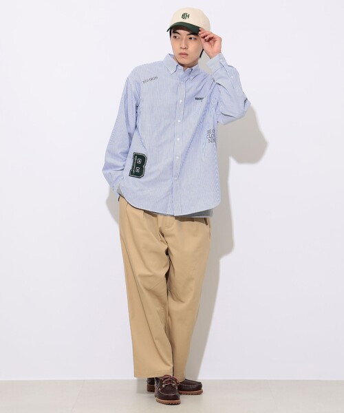 BEAMS HEART（ビームスハート）の「【ユニセックス】レタード オックスフォード ボタンダウンシャツ（シャツ/ブラウス・メンズ・ネイビー/ブラック・LARGE/SMALL/MEDIUM）」の12枚目の写真