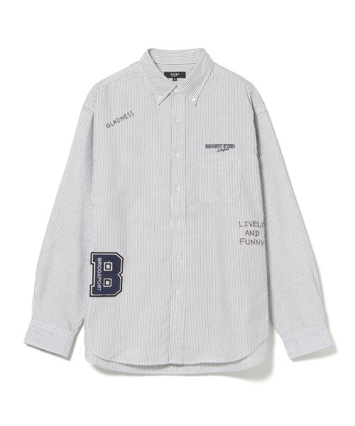 BEAMS HEART（ビームスハート）の「【ユニセックス】レタード オックスフォード ボタンダウンシャツ（シャツ/ブラウス・メンズ・ネイビー/ブラック・LARGE/SMALL/MEDIUM）」の14枚目の写真