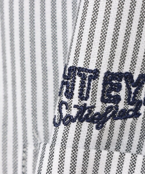 BEAMS HEART（ビームスハート）の「【ユニセックス】レタード オックスフォード ボタンダウンシャツ（シャツ/ブラウス・メンズ・ネイビー/ブラック・LARGE/SMALL/MEDIUM）」の3枚目の写真