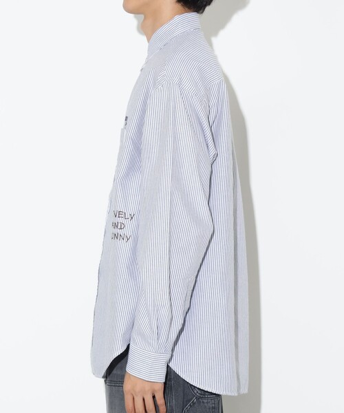 BEAMS HEART（ビームスハート）の「【ユニセックス】レタード オックスフォード ボタンダウンシャツ（シャツ/ブラウス・メンズ・ネイビー/ブラック・LARGE/SMALL/MEDIUM）」の16枚目の写真