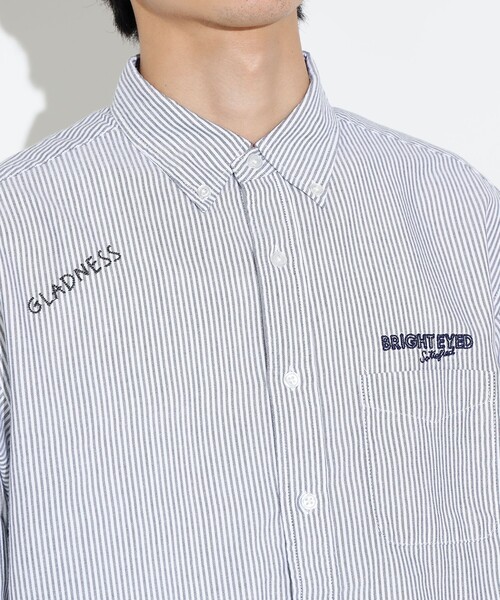 BEAMS HEART（ビームスハート）の「【ユニセックス】レタード オックスフォード ボタンダウンシャツ（シャツ/ブラウス・メンズ・ネイビー/ブラック・LARGE/SMALL/MEDIUM）」の18枚目の写真