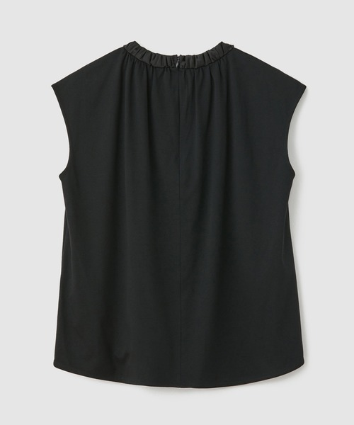 ROPE'（ロペ）の「サテンギャザーネックフレンチスリーブカットソー（Tシャツ/カットソー・レディース・ブラック/ホワイト・FREE）」の8枚目の写真