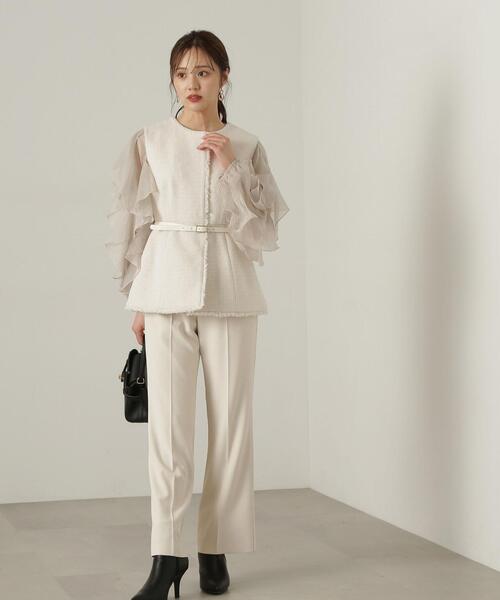 PROPORTION BODY DRESSING（プロポーションボディドレッシング）の「ラッフル袖ブラウス / 1214210903（シャツ/ブラウス・レディース・グレー/ホワイト・SMALL/MEDIUM）」の16枚目の写真