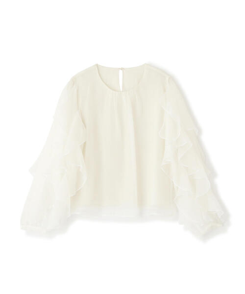 PROPORTION BODY DRESSING（プロポーションボディドレッシング）の「ラッフル袖ブラウス / 1214210903（シャツ/ブラウス・レディース・グレー/ホワイト・SMALL/MEDIUM）」の13枚目の写真