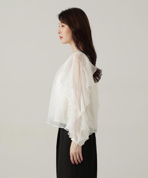 PROPORTION BODY DRESSING（プロポーションボディドレッシング）の「ラッフル袖ブラウス / 1214210903（シャツ/ブラウス・レディース・グレー/ホワイト・SMALL/MEDIUM）」の6枚目の写真