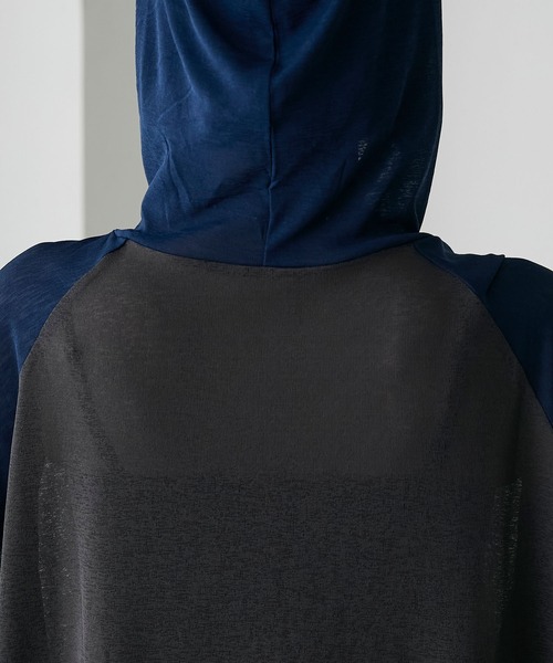 forksy.（フォルクシー）の「【forksy.】シアーラグランフーディーロングTシャツ（Tシャツ/カットソー・レディース・ネイビー系/オフホワイト/ホワイト系/チャコール・FREE）」の10枚目の写真