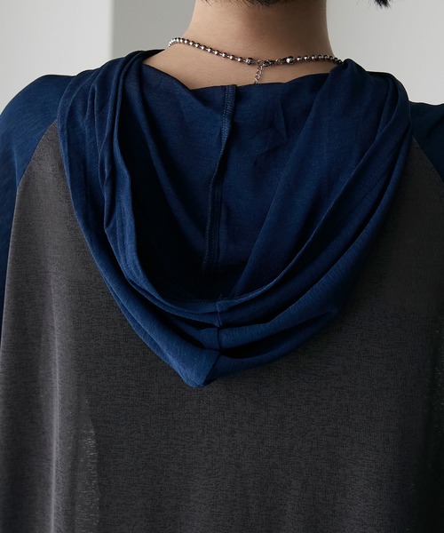 forksy.（フォルクシー）の「【forksy.】シアーラグランフーディーロングTシャツ（Tシャツ/カットソー・レディース・ネイビー系/オフホワイト/ホワイト系/チャコール・FREE）」の11枚目の写真