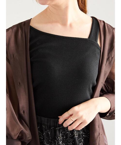 Te chichi(テチチ)の「前後2WAYアシンメトリーネックタンクトップ(Tシャツ/カットソー・レディース・オフホワイト/グレー/ブラック・F)」の6枚目の写真