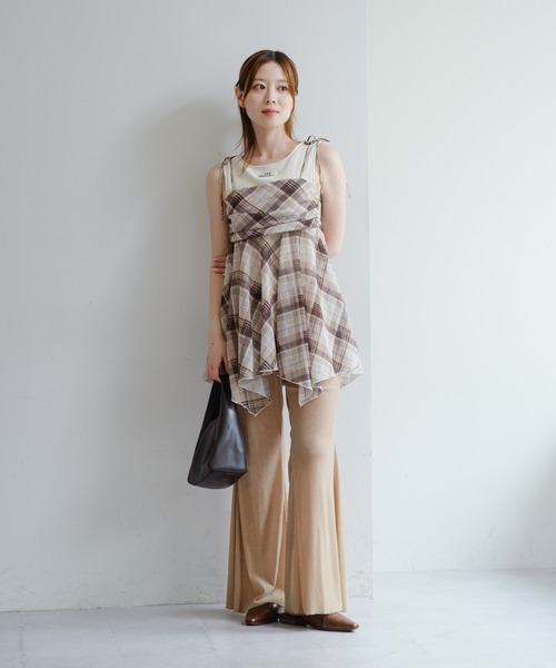 Kastane(カスタネ)の「【低身長サイズ/2サイズ展開】チュールベロアパンツ(その他パンツ・レディース・ブラック/ブラウン/ベージュ・0/1)」の7枚目の写真