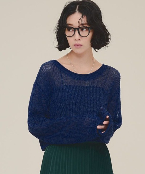 新品タグ付　【eL】5G Paper Like Pullover/143953 eL（エル）の「【eL】5G Paper Like Pullover/143953（ニット/セーター