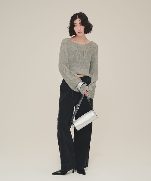 新品タグ付　【eL】5G Paper Like Pullover/143953 eL（エル）の「【eL】5G Paper Like Pullover/143953（ニット/セーター