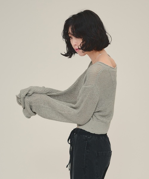新品タグ付　【eL】5G Paper Like Pullover/143953 eL（エル）の「【eL】5G Paper Like Pullover/143953（ニット/セーター