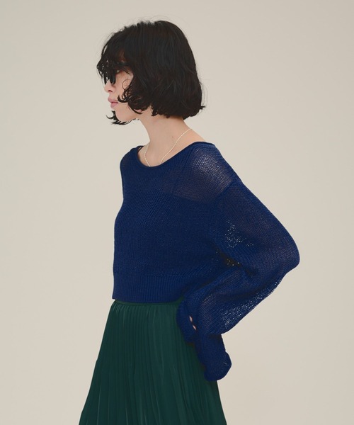 eL（エル）の「【eL】5G Paper Like Pullover/143953（ニット/セーター・レディース・グレー/ネイビー・FREE）」の12枚目の写真