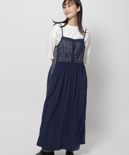 niko and…Tシャツ付きキャミワンピース ブラック　メイクスタッフ 新品 ニコアンド 人気スタッフプロデュース企画]Tシャツ付き