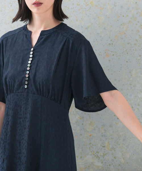 URBAN RESEARCH ROSSO WOMEN（アーバンリサーチ　ロッソ）の「ハーフスリーブジャガードワンピース（ワンピース・レディース・ネイビー/オレンジ系その他・FREE）」の11枚目の写真